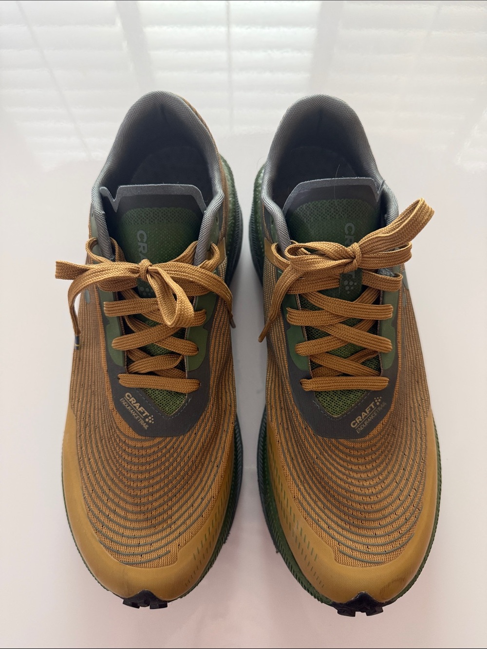 Craft Men’s Athletic Shoes — Tan and Olive Lace-Up Trainers